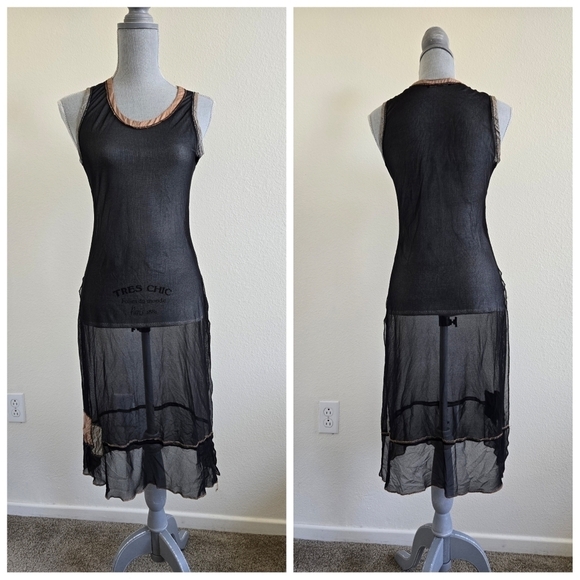 Double Jeu Paris 2 pieces Set Tunic Dress & Duster Long Sleeves Size Medium - Picture 9 of 16